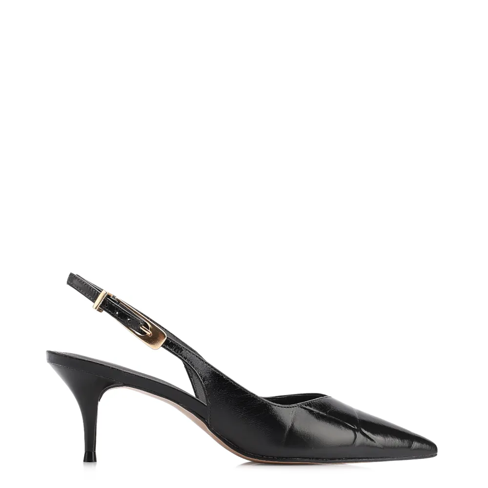 Scarpin Couro Maxi Croco Preto - imagem 3