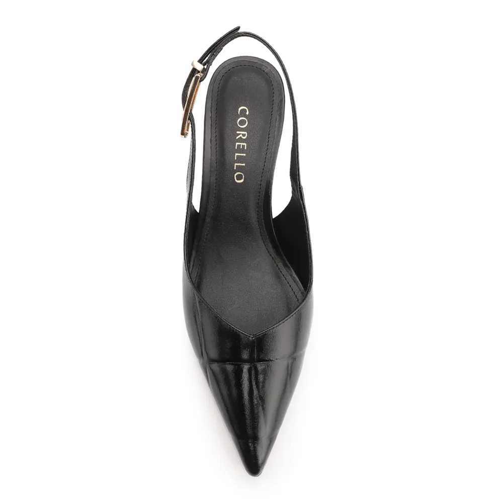 Scarpin Couro Maxi Croco Preto - imagem 5