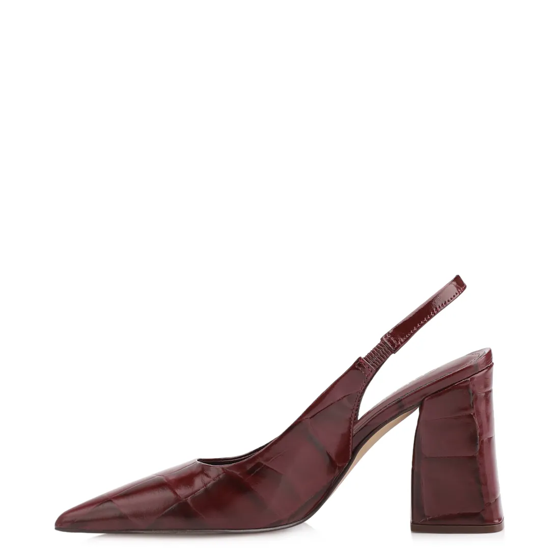 Scarpin Couro Maxi Croco Vinho - foto 5
