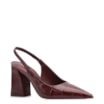 Scarpin Couro Maxi Croco Vinho - imagem 1