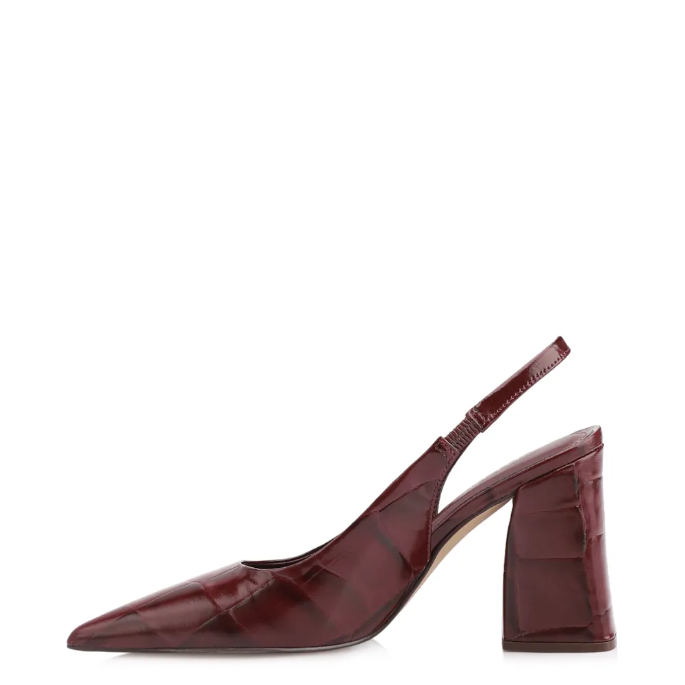 Scarpin Couro Maxi Croco Vinho - imagem 5