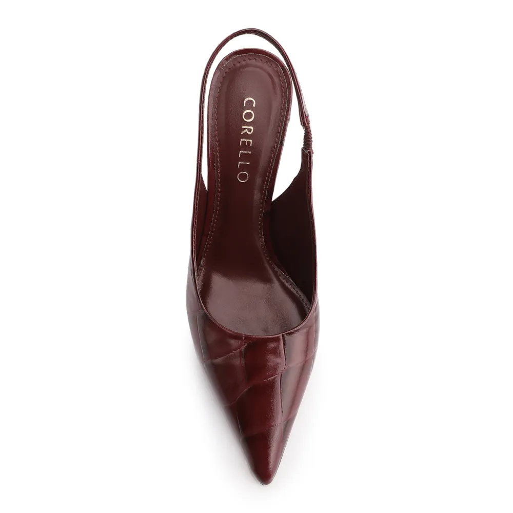 Scarpin Couro Maxi Croco Vinho - imagem 6
