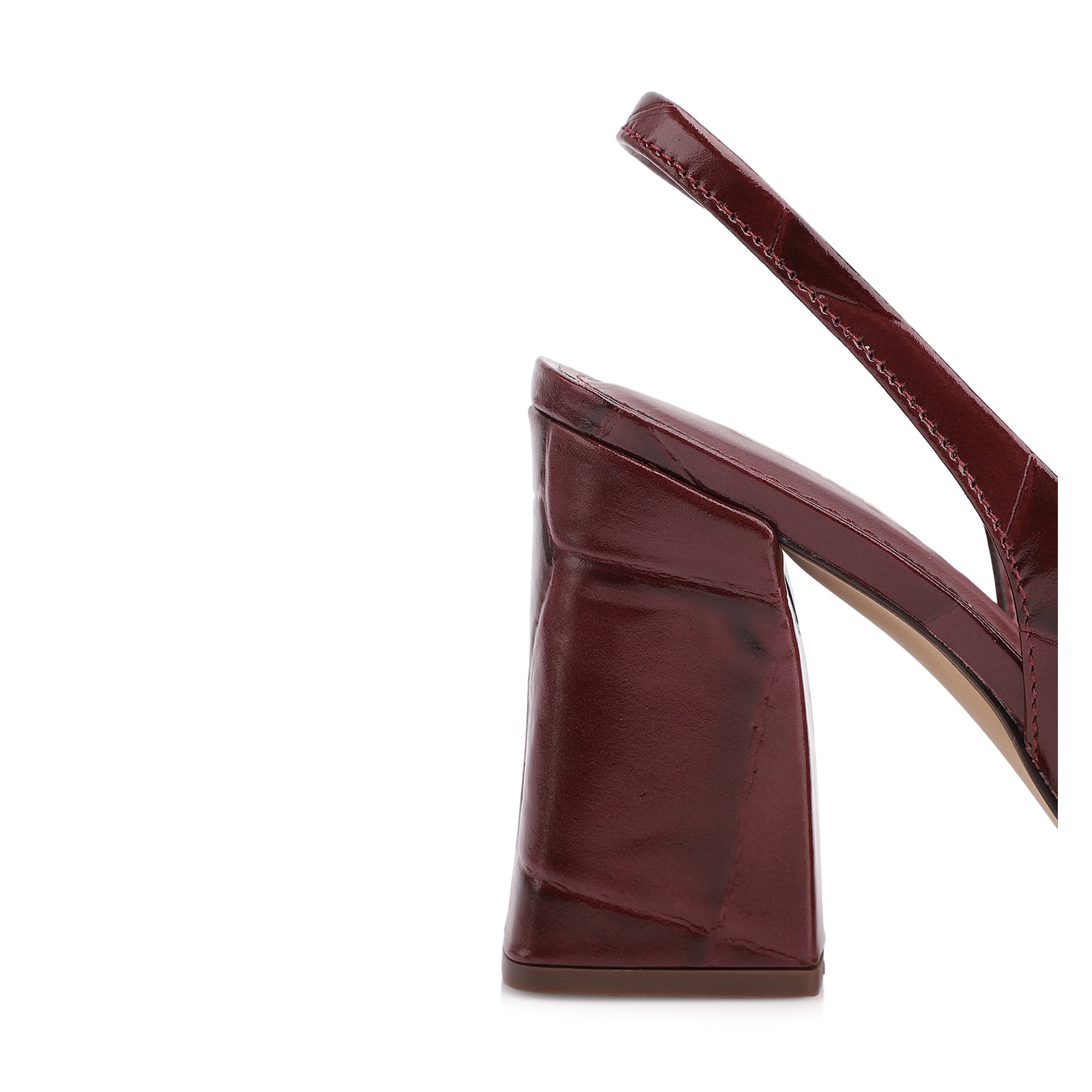 Scarpin Couro Maxi Croco Vinho