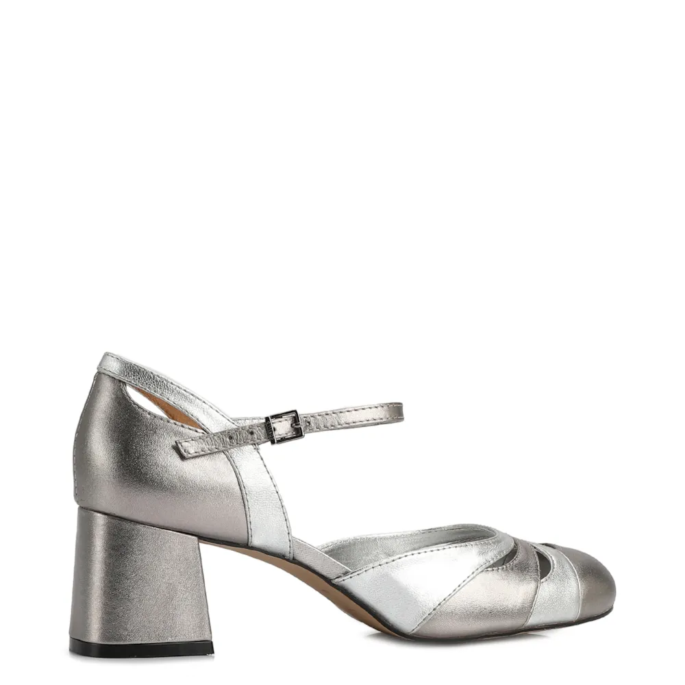 Scarpin Couro Metalizado/Prata - imagem 3