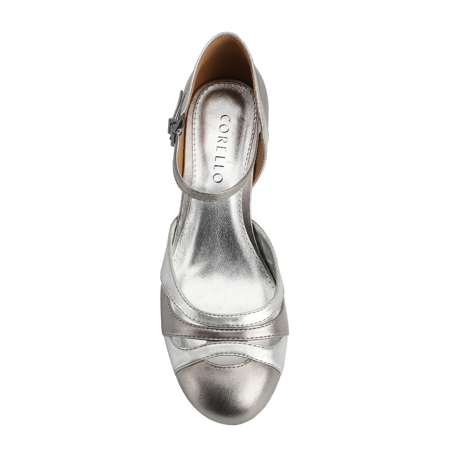 Scarpin Couro Metalizado/Prata