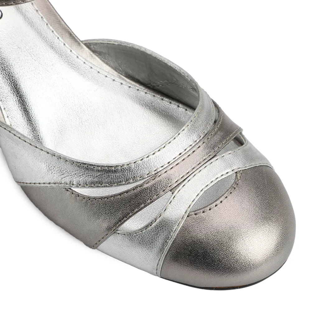 Scarpin Couro Metalizado/Prata - imagem 6