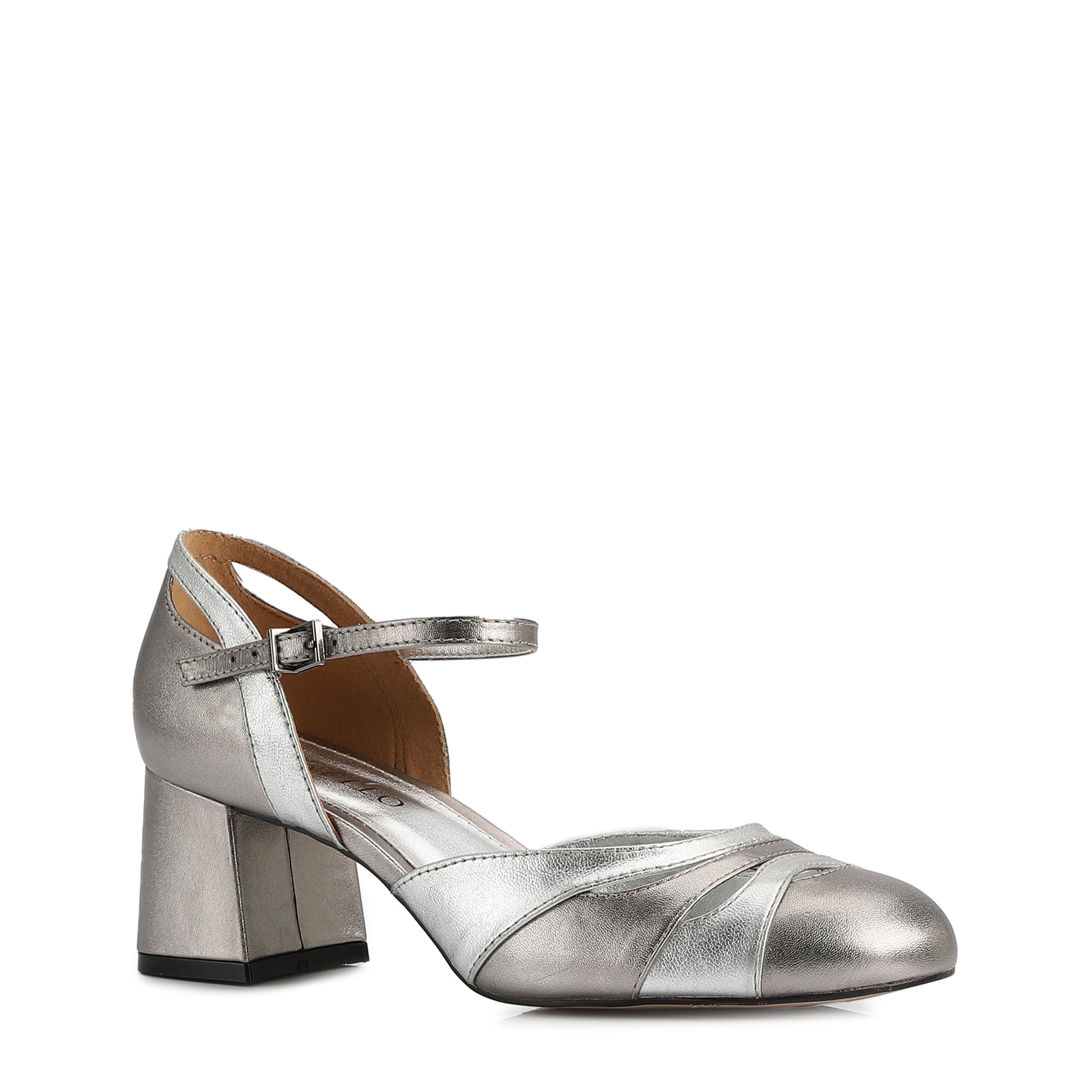 Scarpin Couro Metalizado/Prata