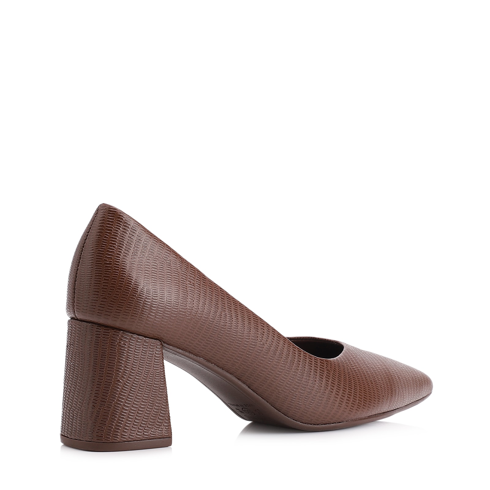 Scarpin Couro New Lezard Marrom Escuro