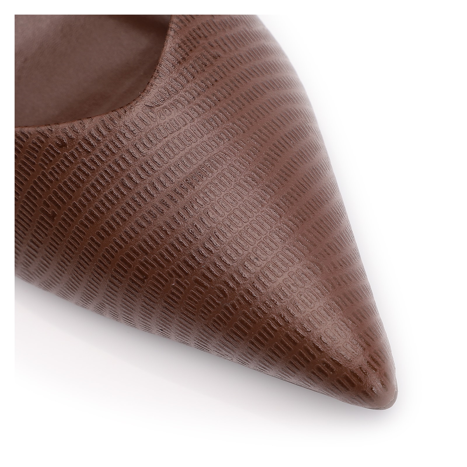 Scarpin Couro New Lezard Marrom Escuro
