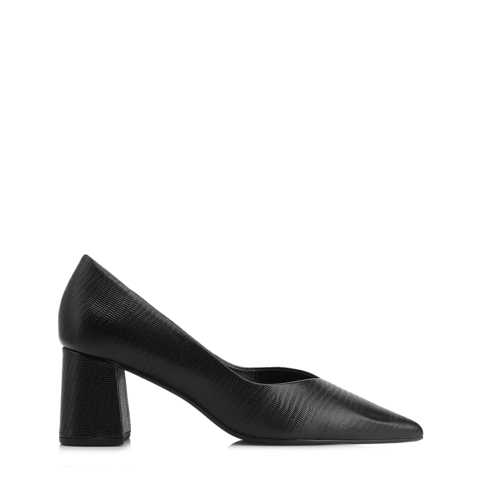Scarpin Couro New Lezard Preto