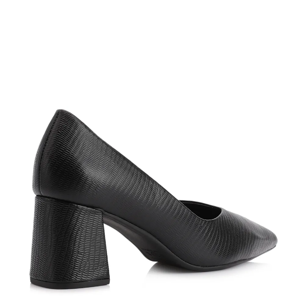 Scarpin Couro New Lezard Preto - imagem 4