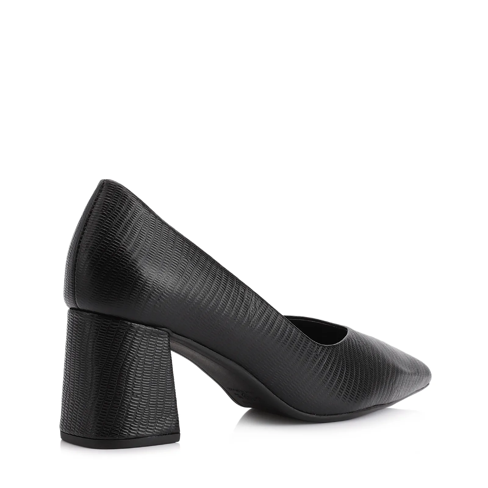Scarpin Couro New Lezard Preto