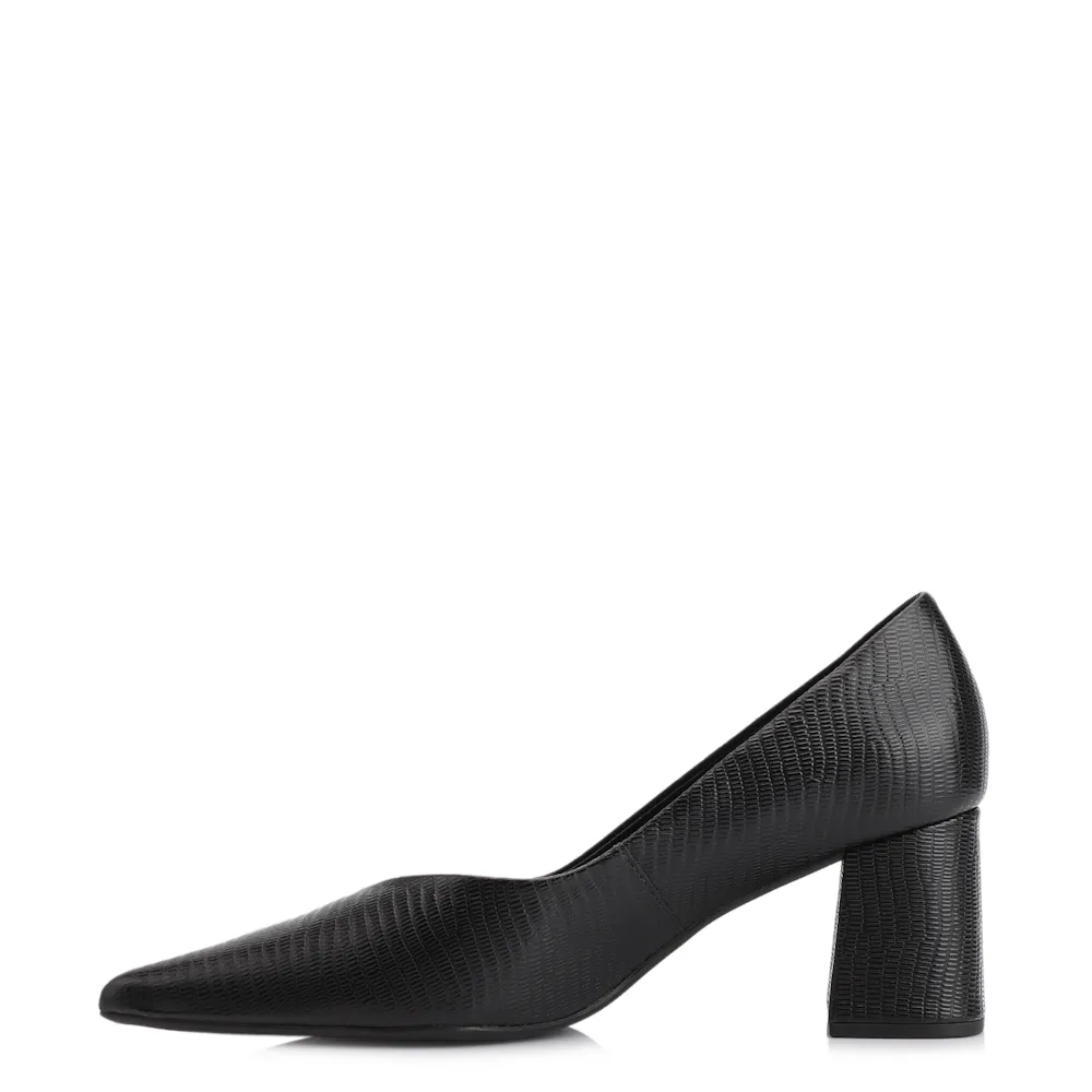 Scarpin Couro New Lezard Preto - imagem 5