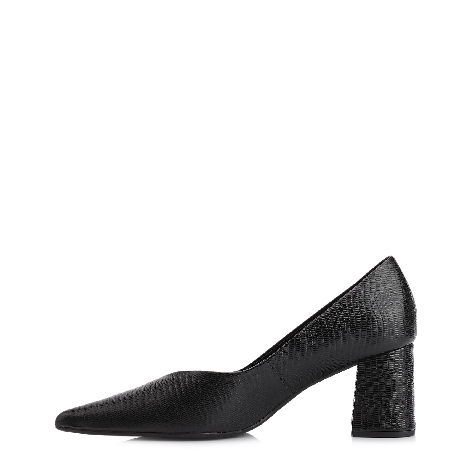 Scarpin Couro New Lezard Preto