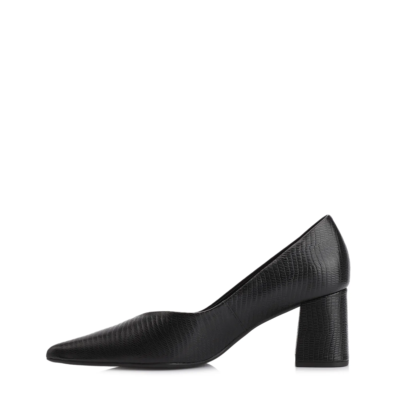 Scarpin Couro New Lezard Preto