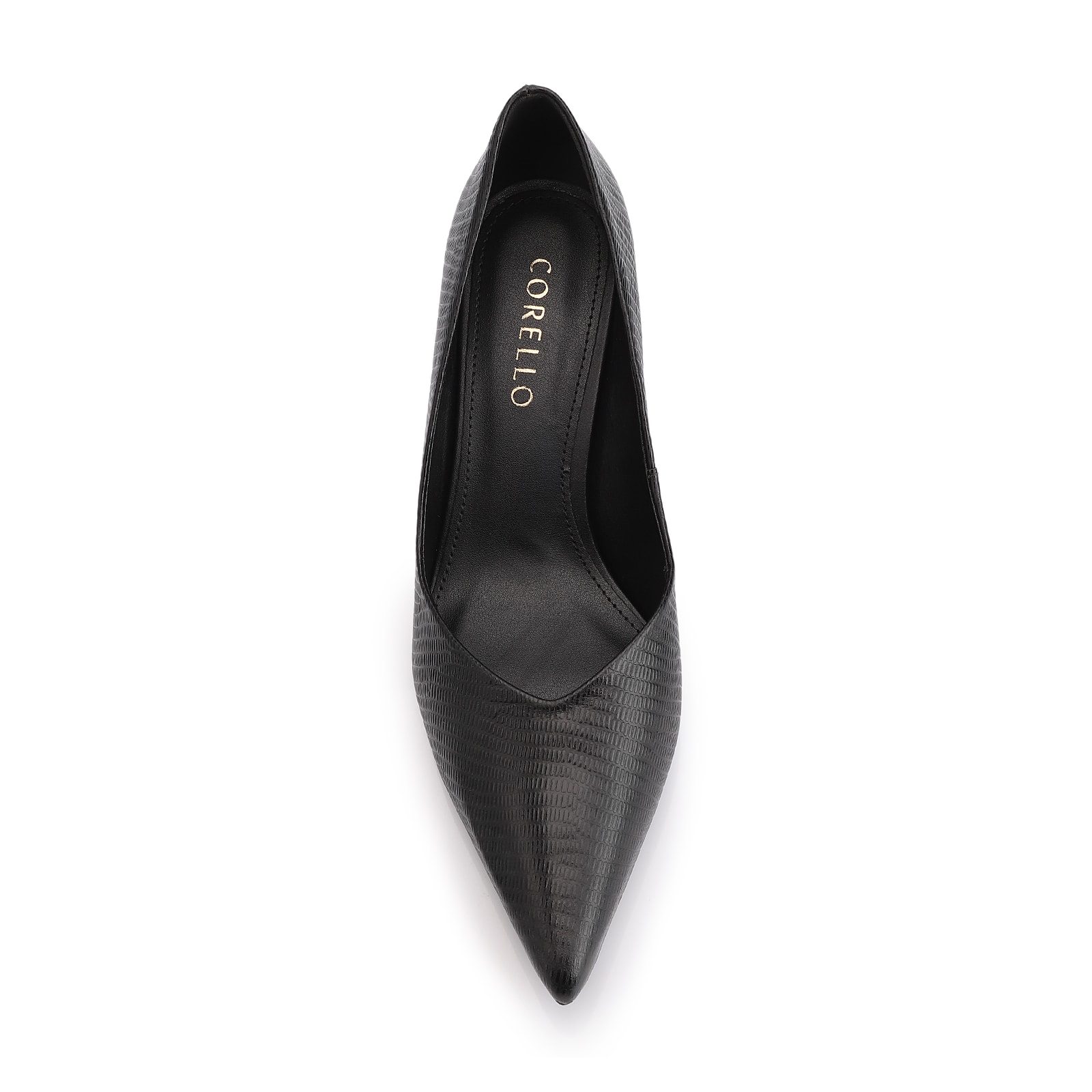 Scarpin Couro New Lezard Preto