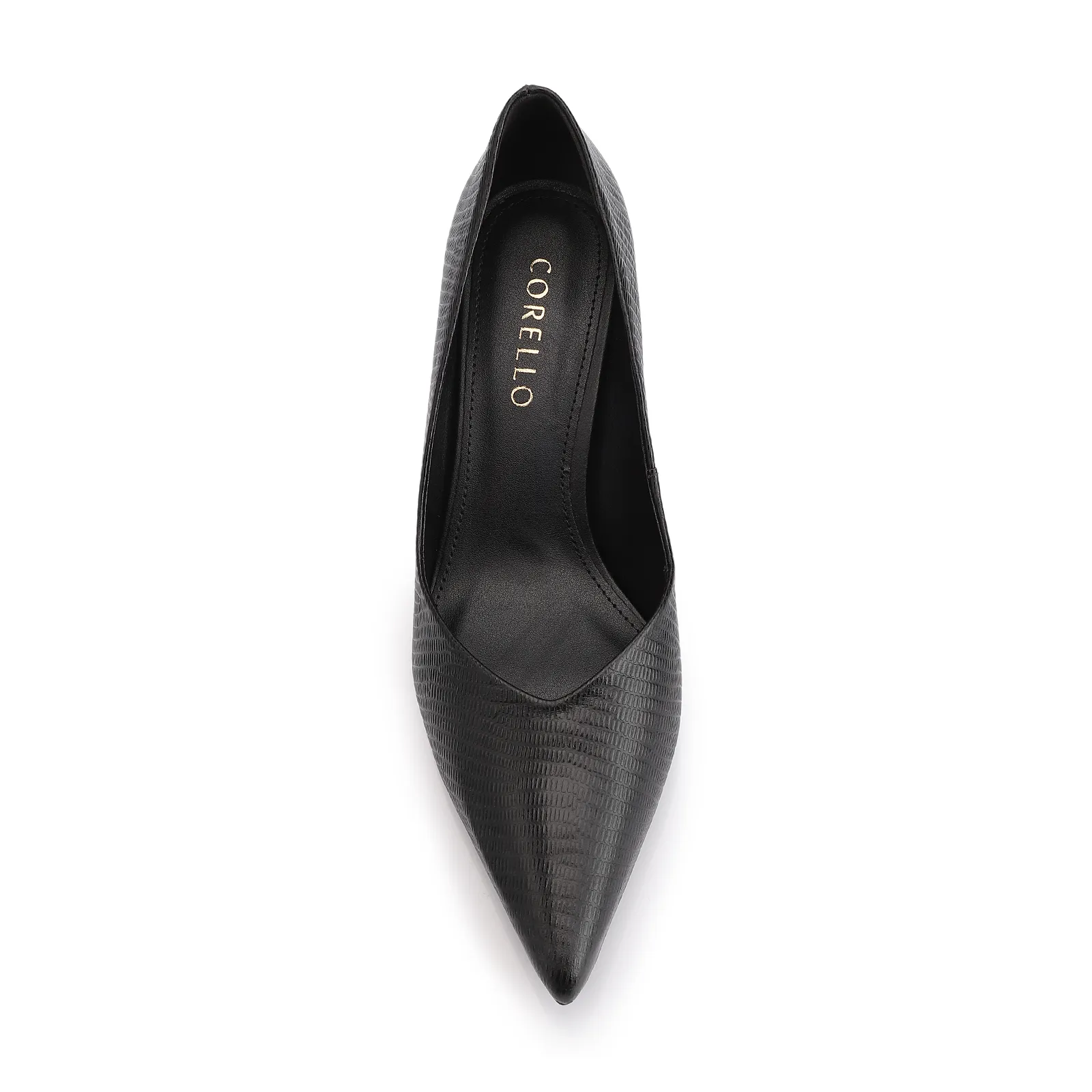 Scarpin Couro New Lezard Preto