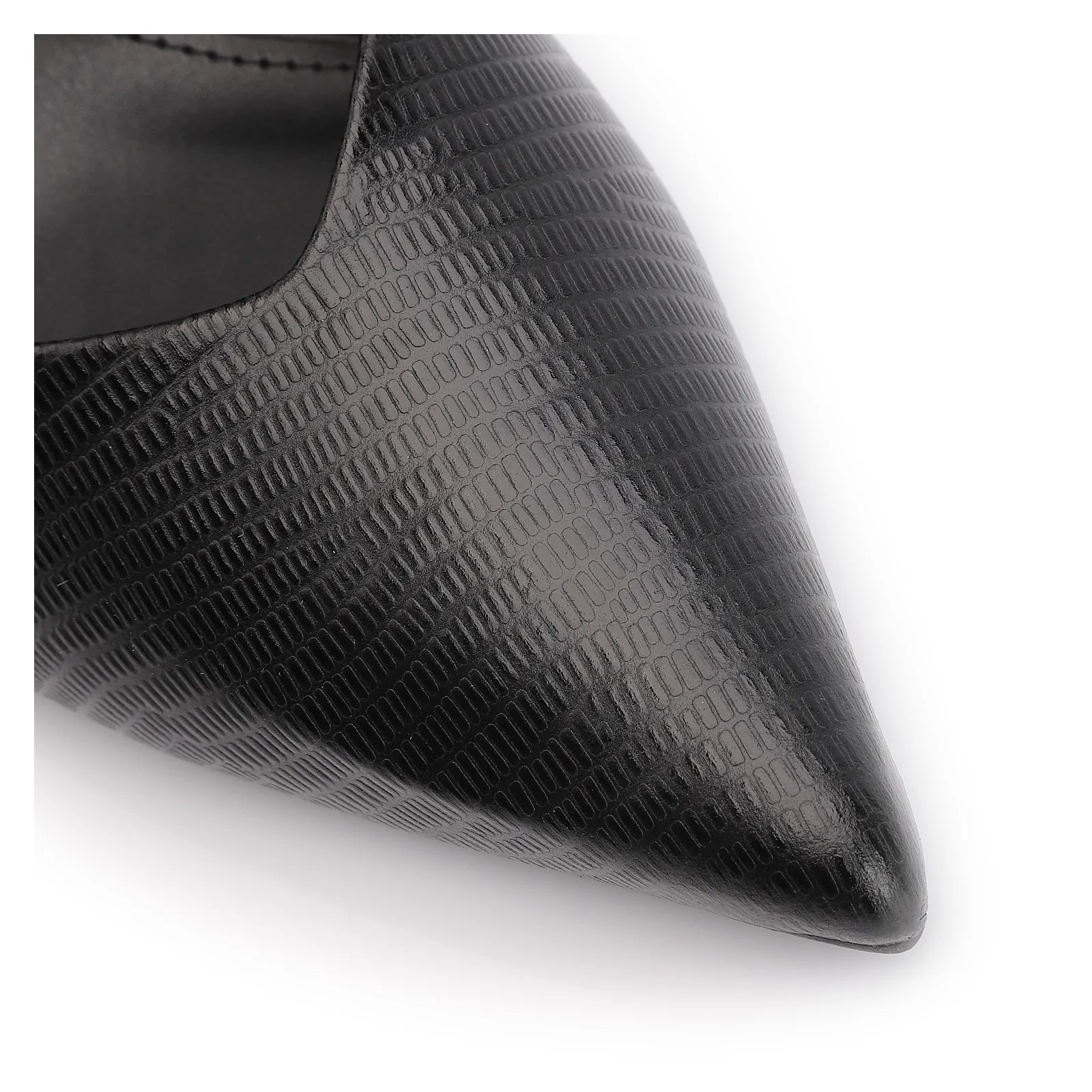 Scarpin Couro New Lezard Preto