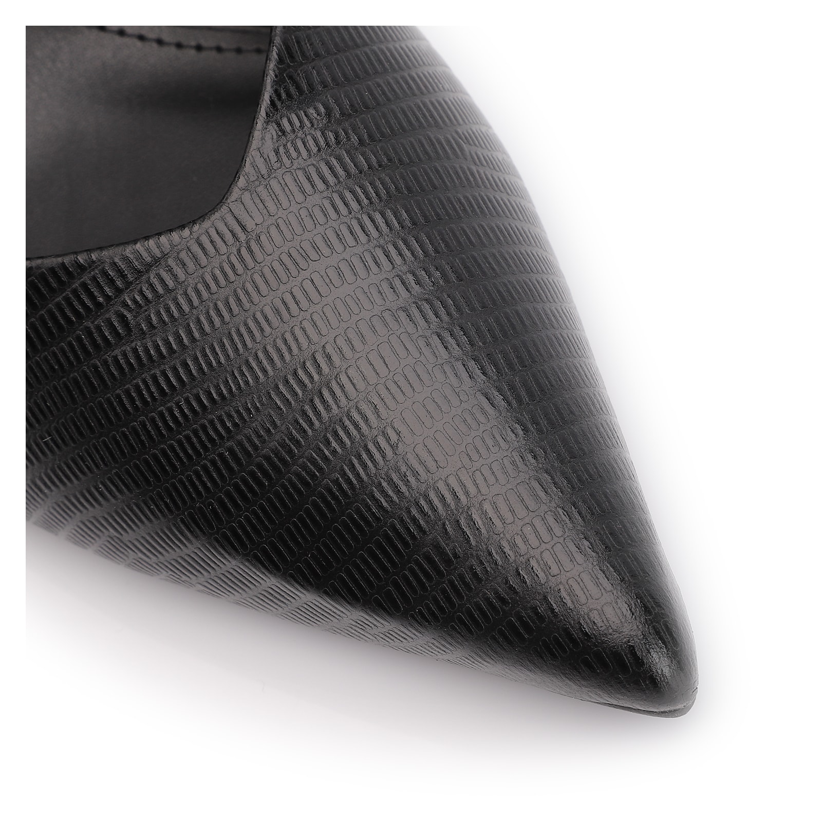 Scarpin Couro New Lezard Preto