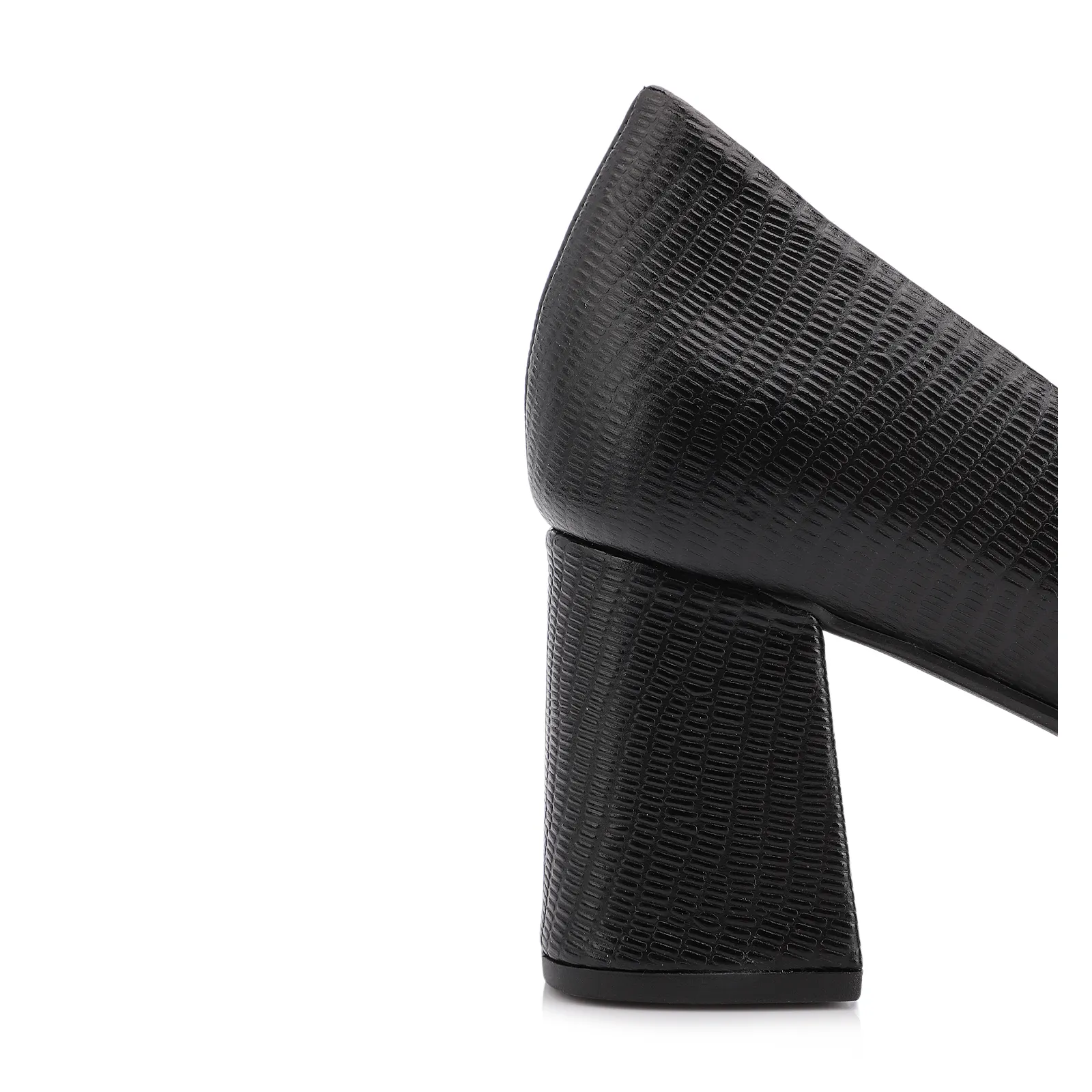 Scarpin Couro New Lezard Preto