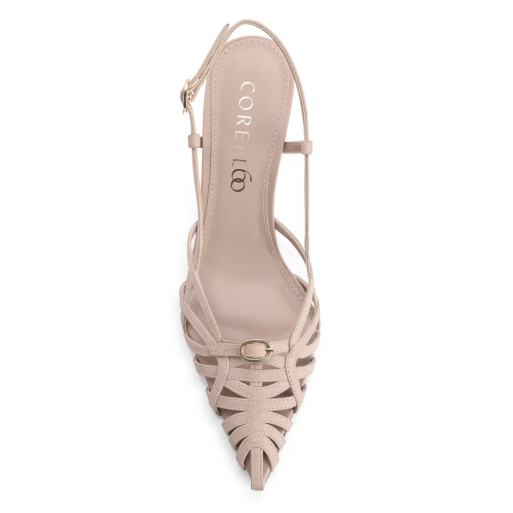 Scarpin Couro Nobuck Bege - imagem 6