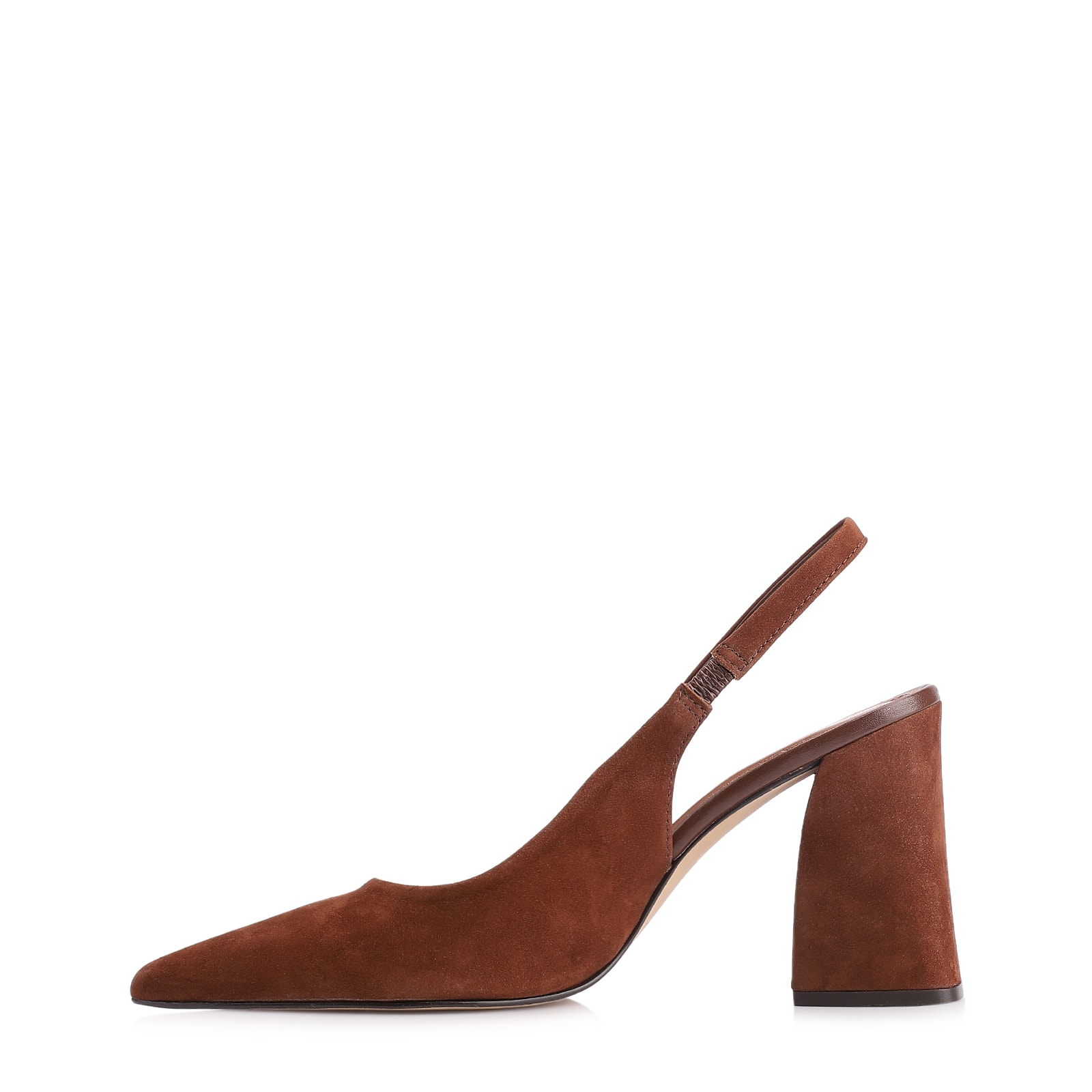Scarpin Couro Nobuck Marrom