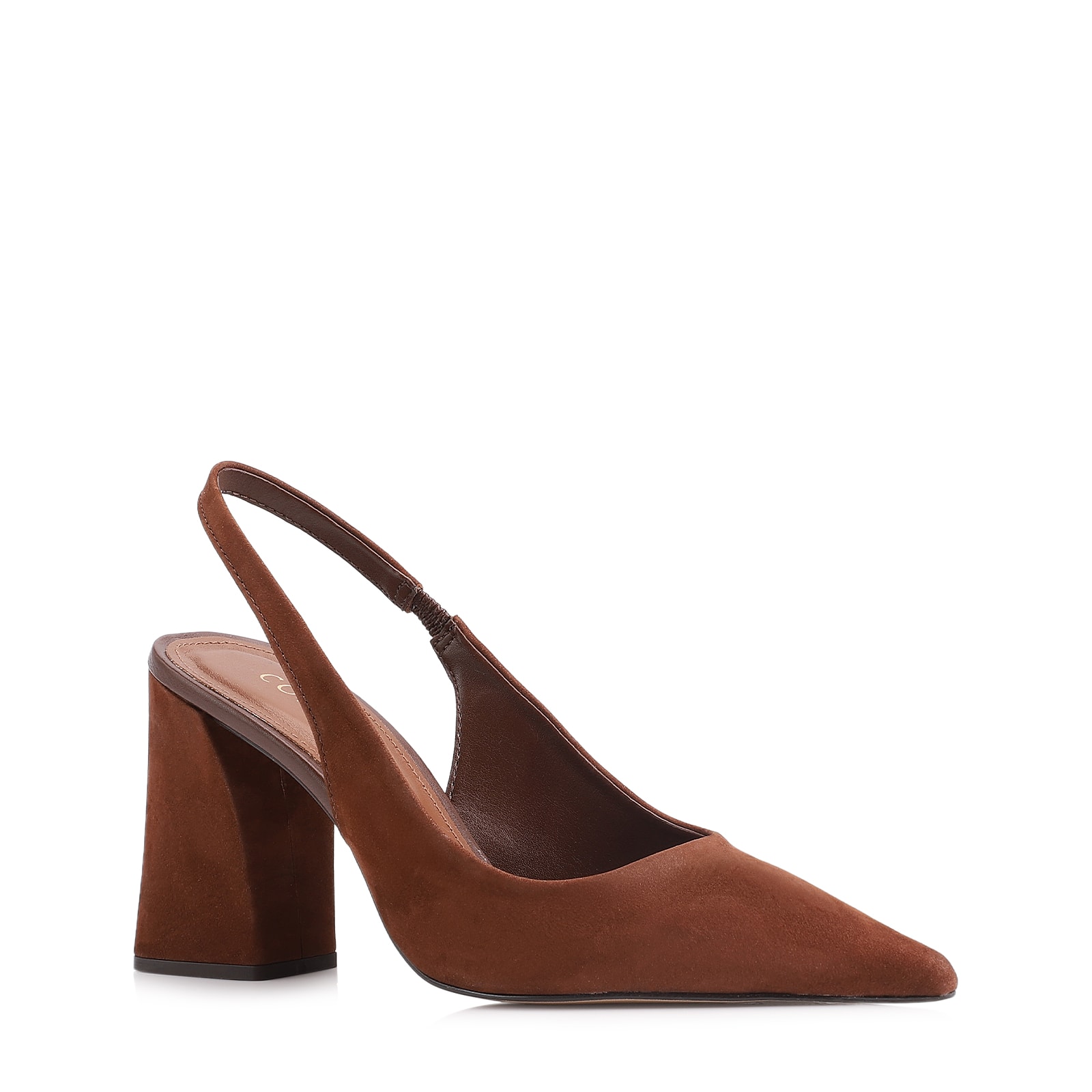 Scarpin Couro Nobuck Marrom