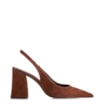 Scarpin Couro Nobuck Marrom - imagem 2
