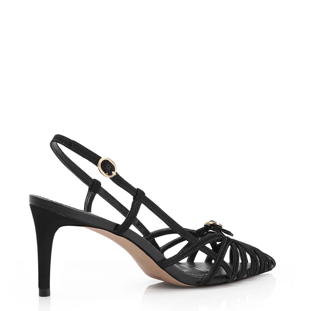 Scarpin Couro Nobuck Preto - imagem 3