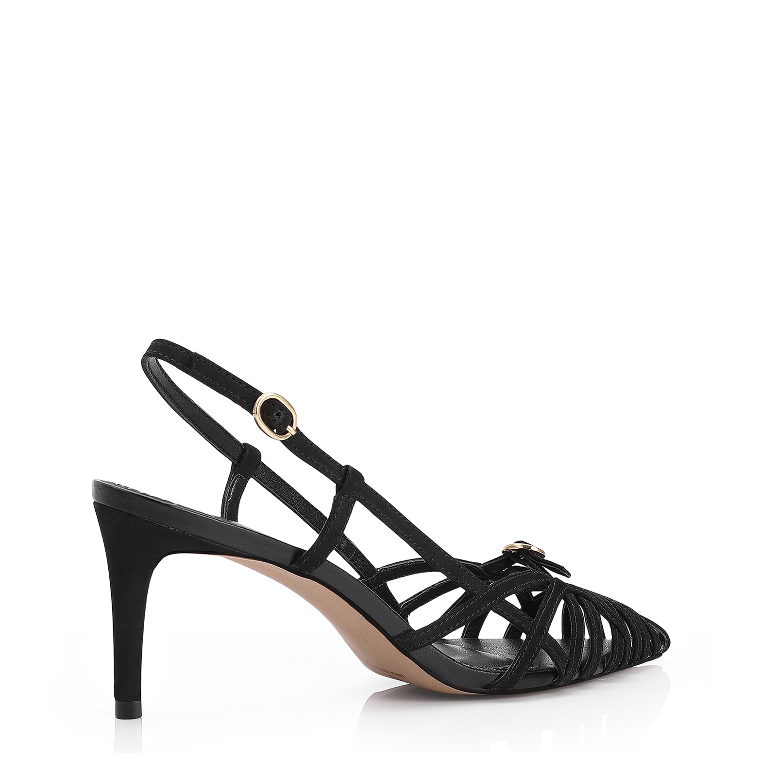 Scarpin Couro Nobuck Preto