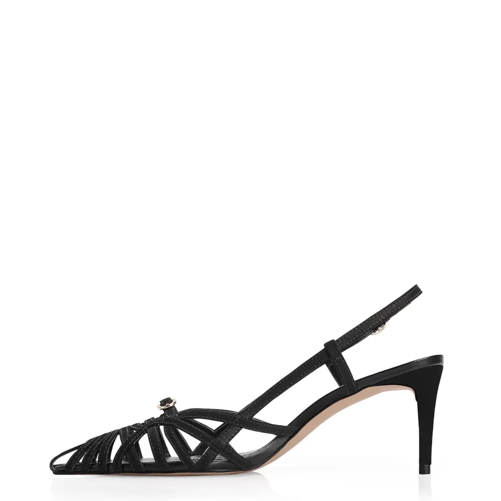Scarpin Couro Nobuck Preto - imagem 4