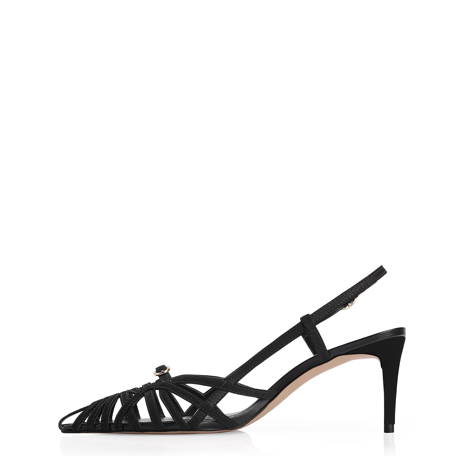 Scarpin Couro Nobuck Preto