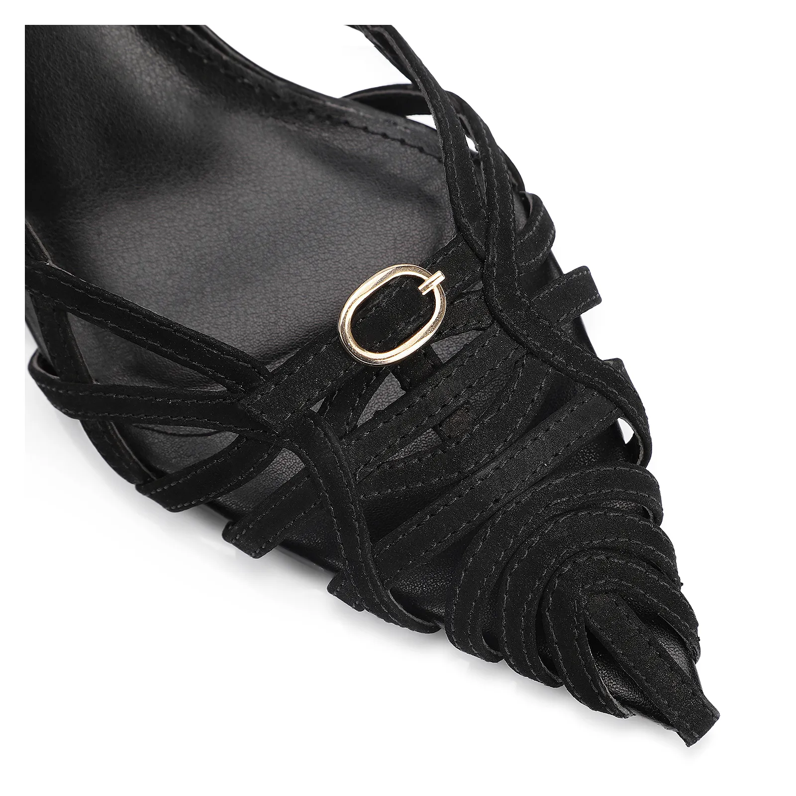 Scarpin Couro Nobuck Preto