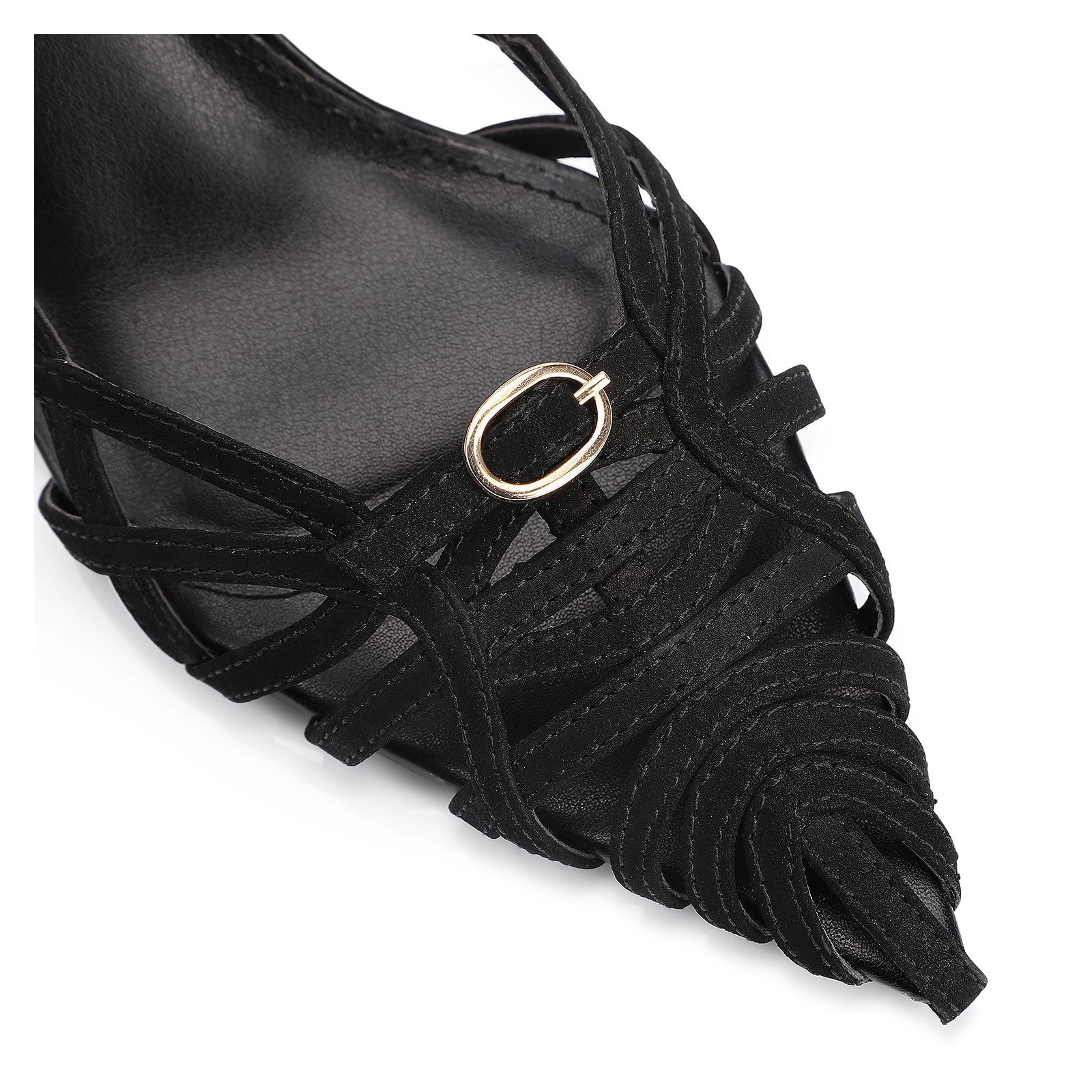 Scarpin Couro Nobuck Preto