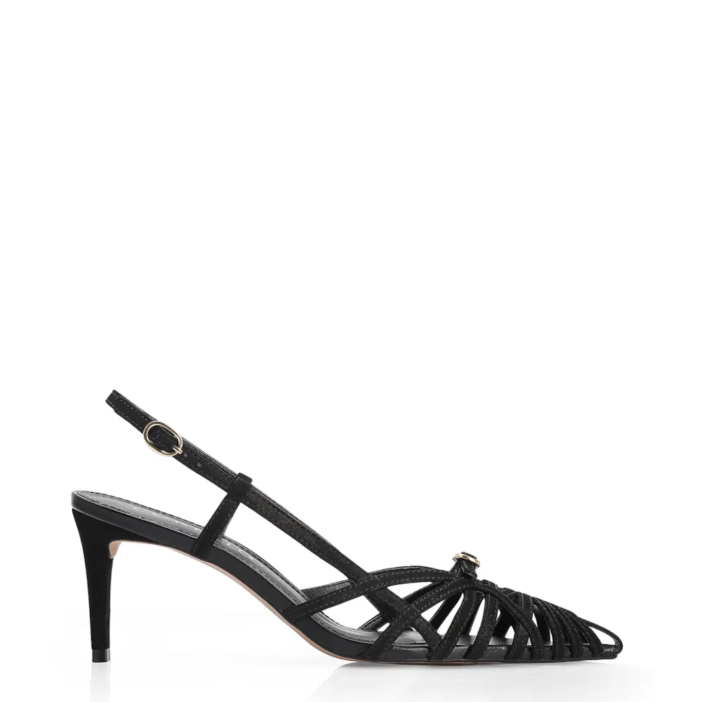 Scarpin Couro Nobuck Preto - imagem 2