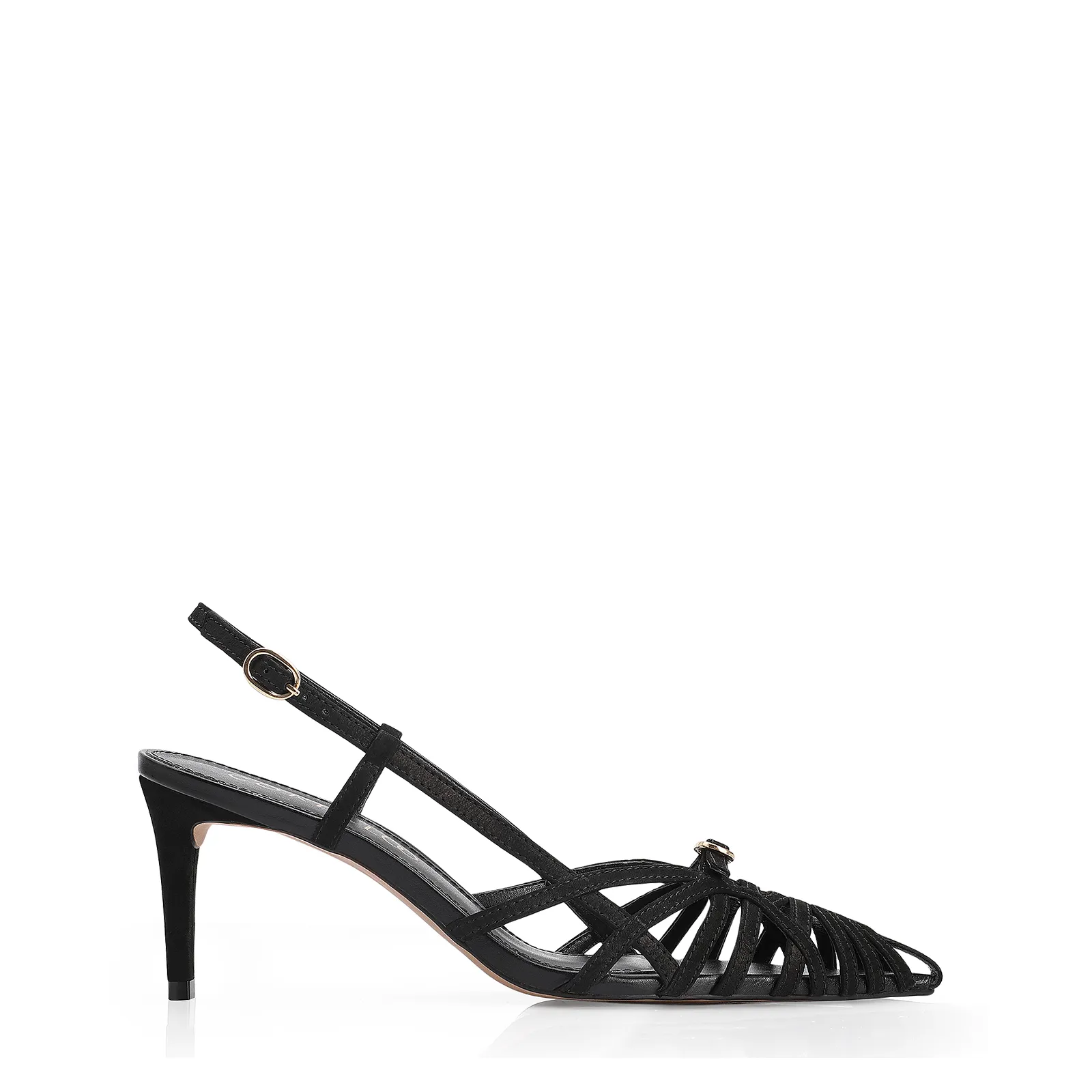 Scarpin Couro Nobuck Preto