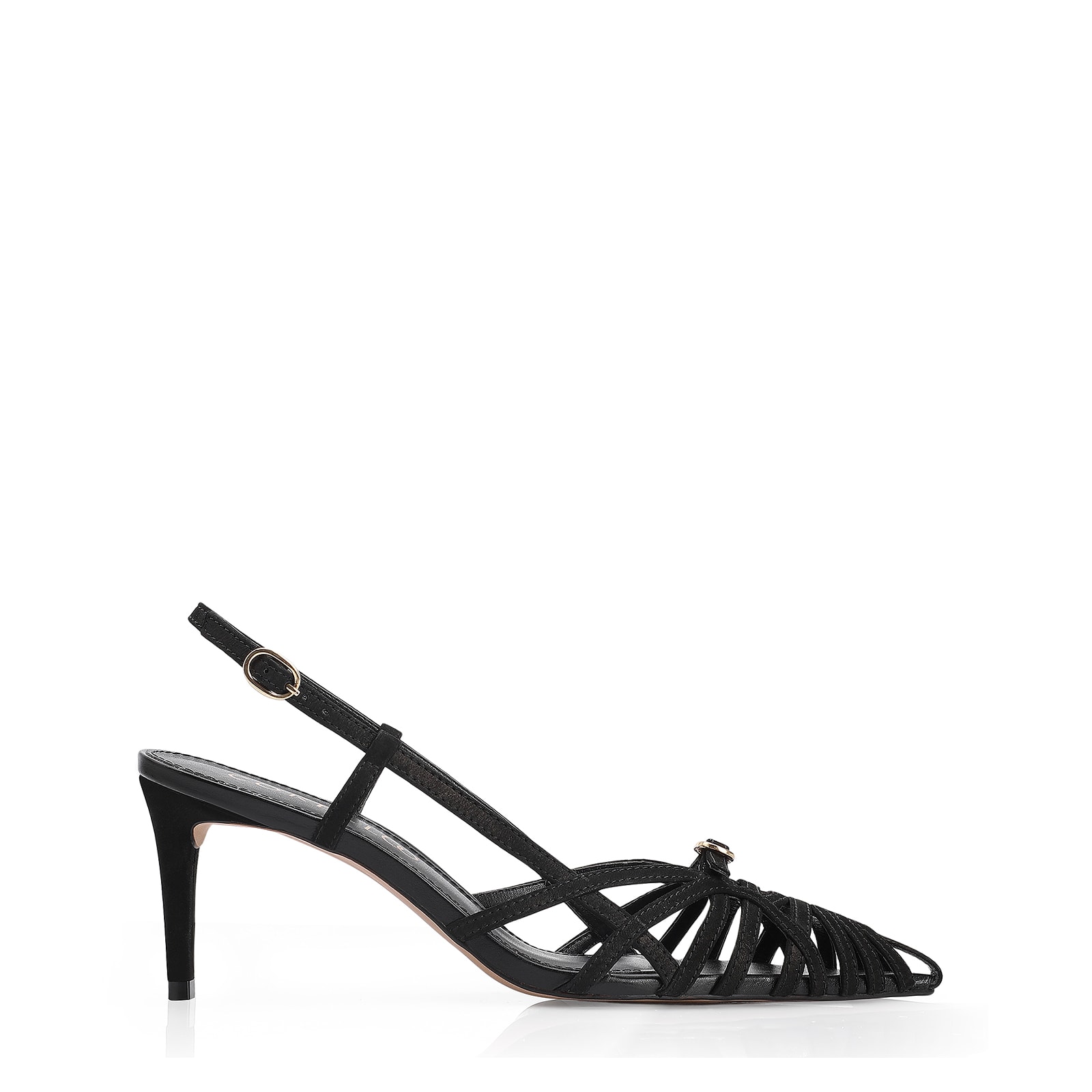 Scarpin Couro Nobuck Preto