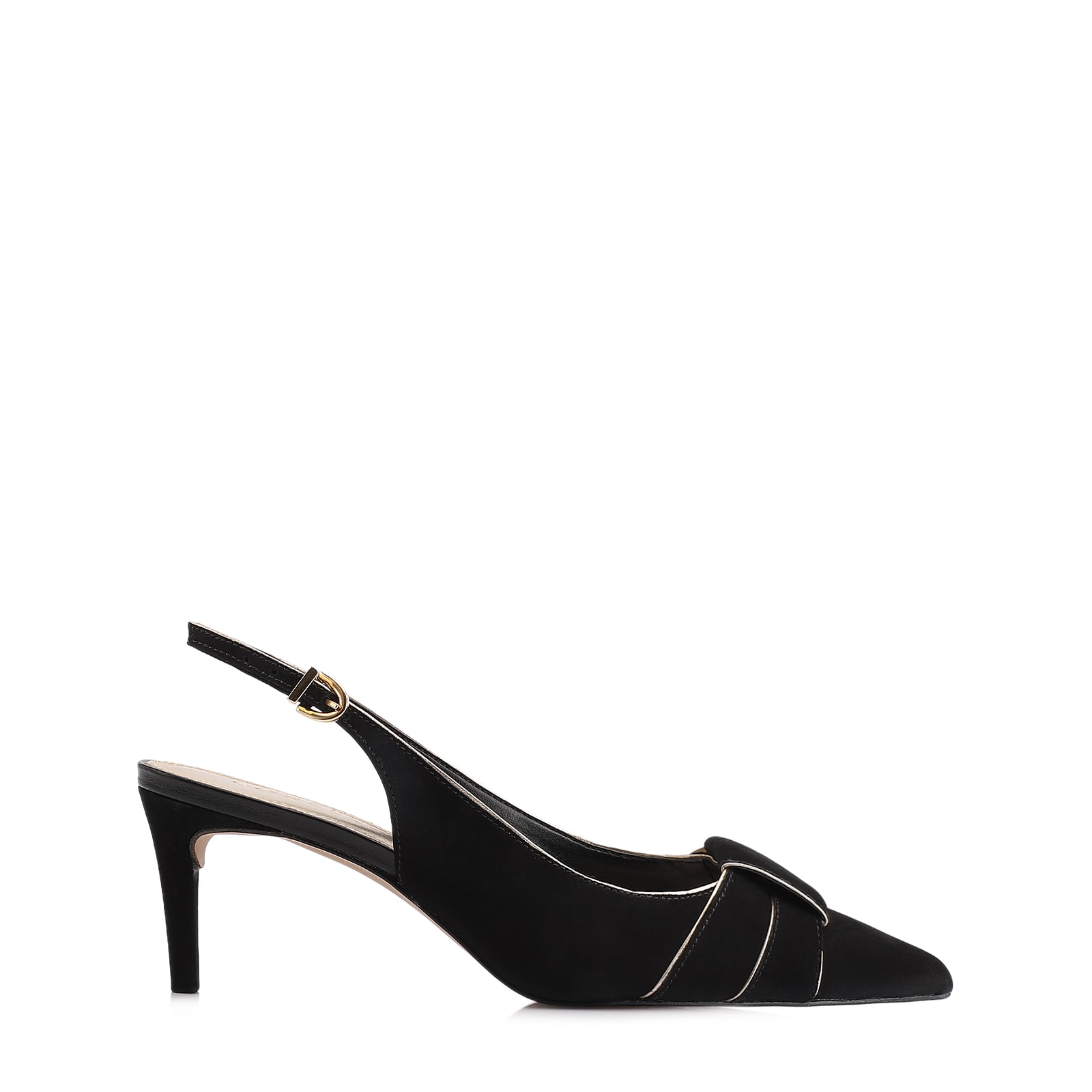 Scarpin Couro Nobuck Preto
