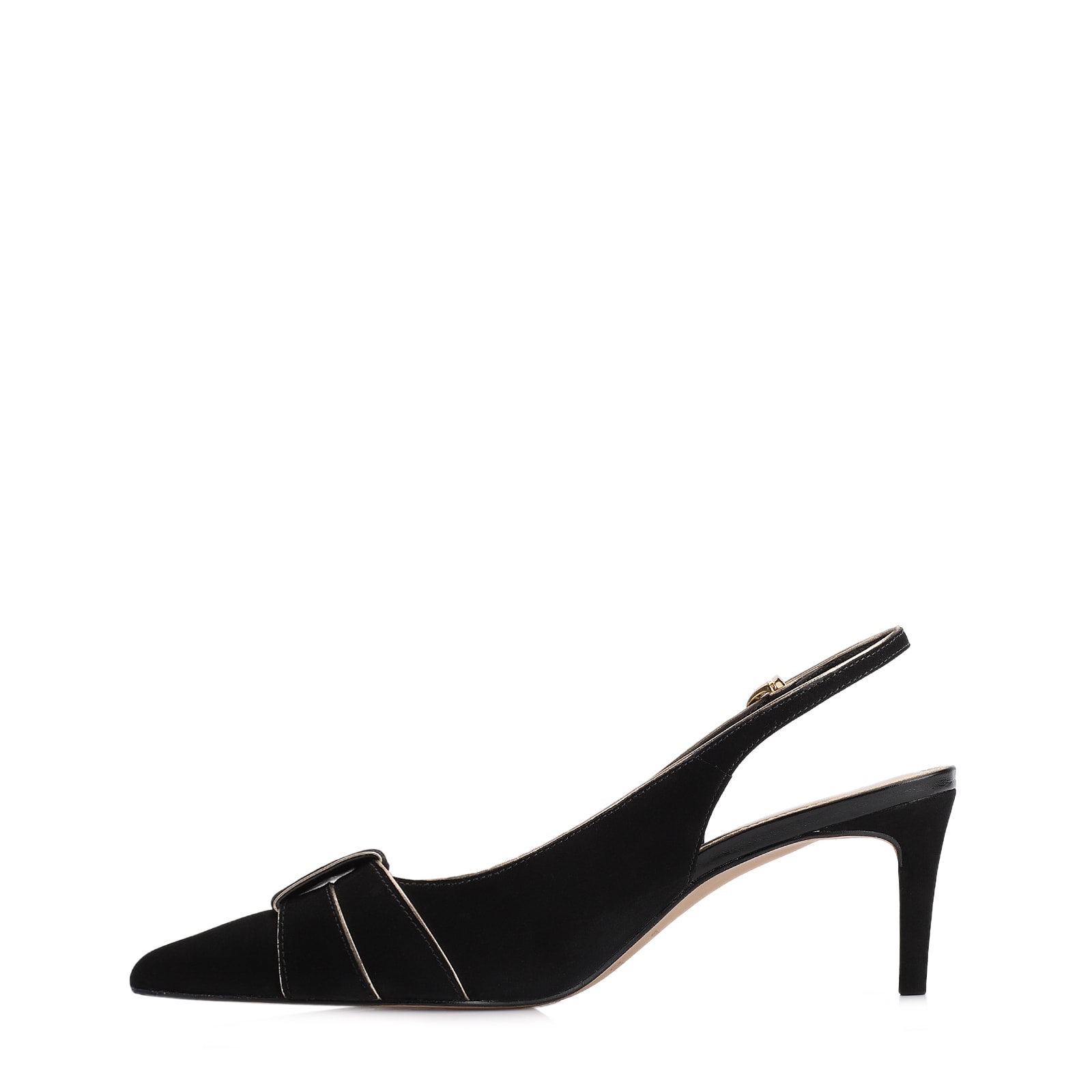 Scarpin Couro Nobuck Preto