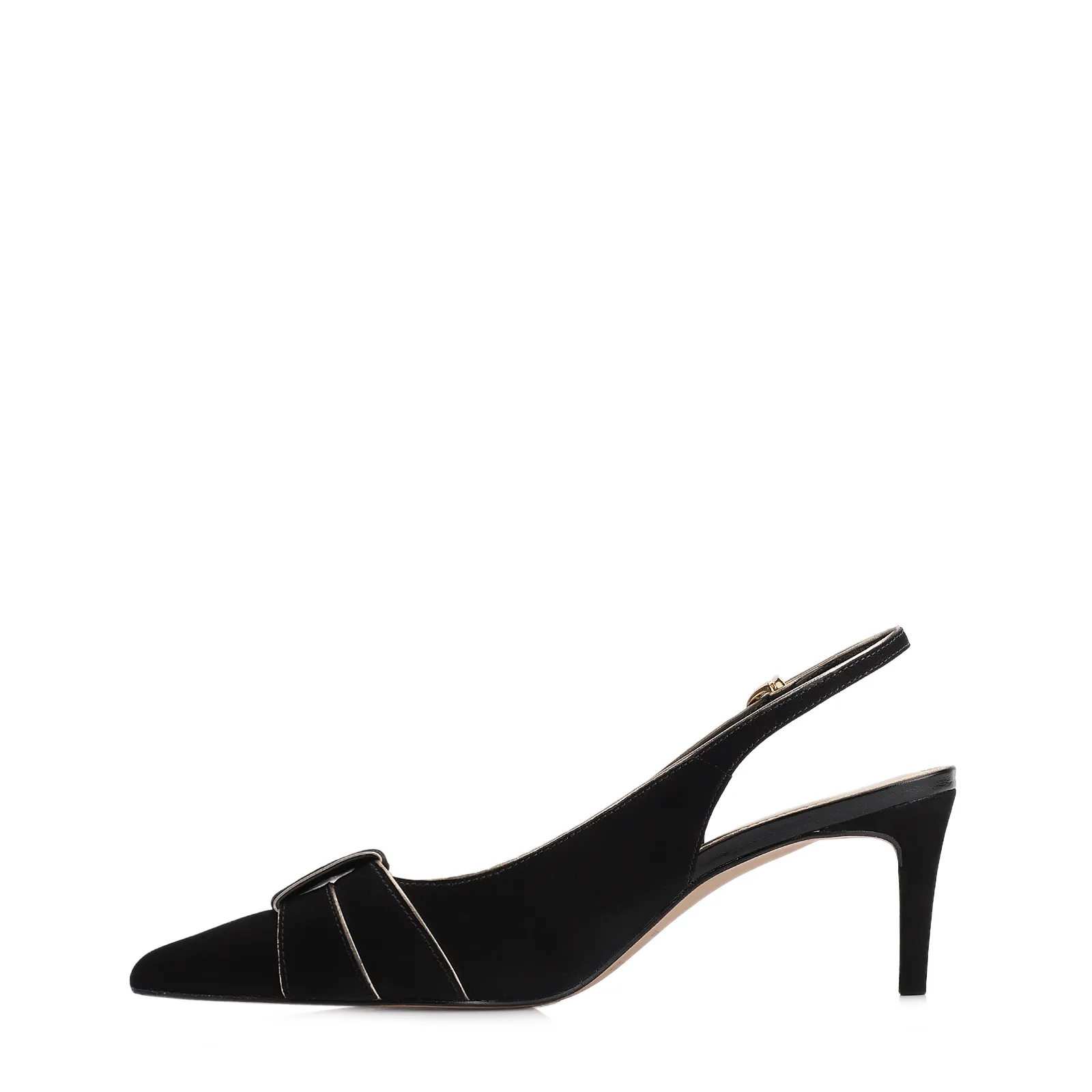 Scarpin Couro Nobuck Preto