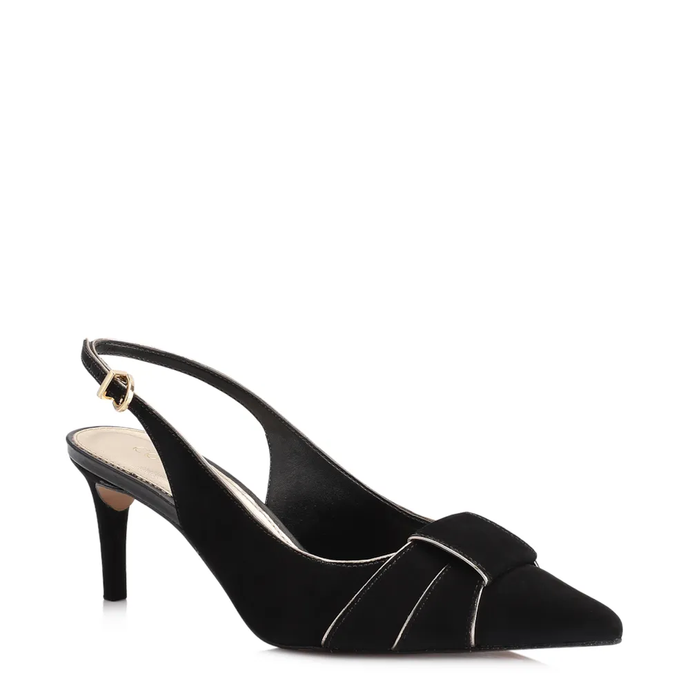 Scarpin Couro Nobuck Preto