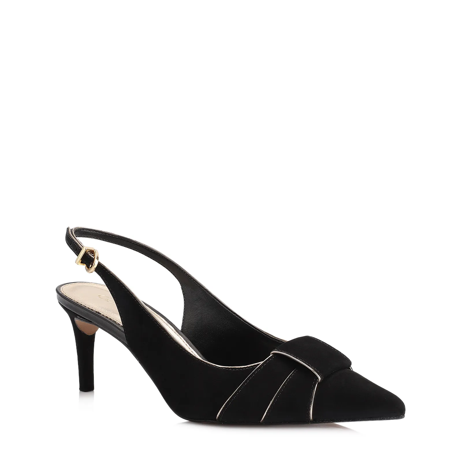 Scarpin Couro Nobuck Preto