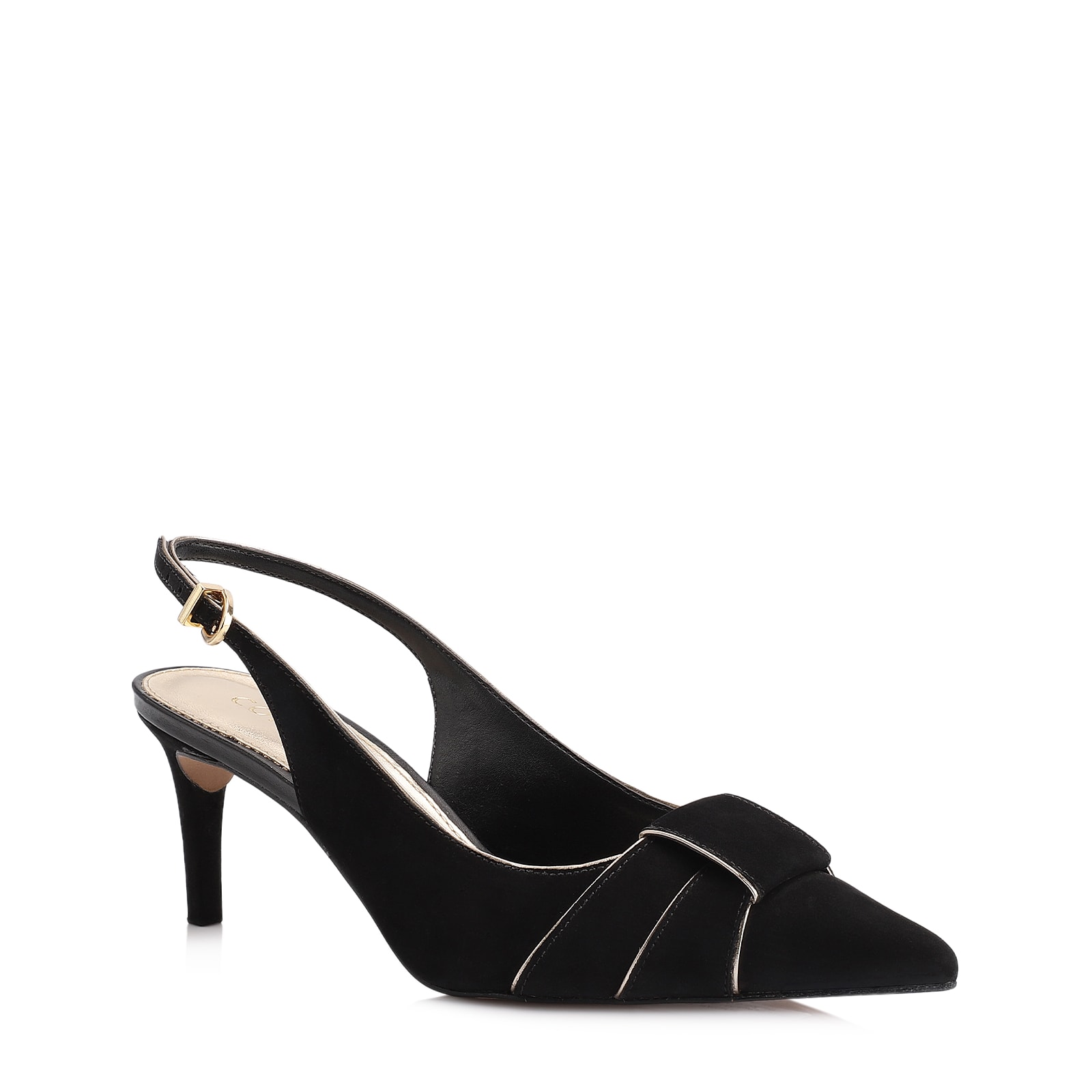 Scarpin Couro Nobuck Preto