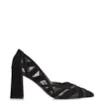 Scarpin Couro Nobuck Preto/Tela Preto - imagem 3