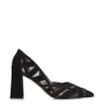Scarpin Couro Nobuck Preto/Tela Preto - imagem 3