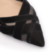 Scarpin Couro Nobuck Preto/Tela Preto - imagem 7