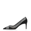 Scarpin Couro Nobuck Preto/Tela/Verniz Preto - imagem 4