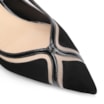 Scarpin Couro Nobuck Preto/Tela/Verniz Preto - imagem 6