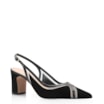 Scarpin Couro Nobuck Preto/Tela/Verniz Preto - imagem 1