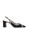 Scarpin Couro Nobuck Preto/Tela/Verniz Preto - imagem 2